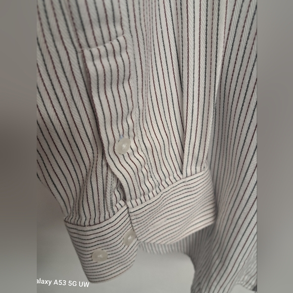 Structure XXL 50-52 Cotton Button Down Shirt Long Sleeve Striped - Picture 2 of 5